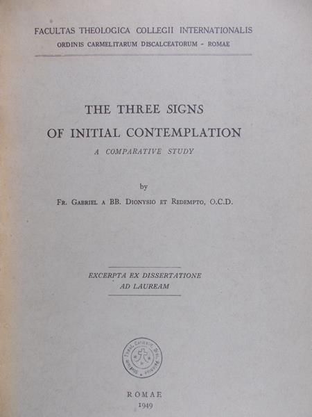 Gabriel FR. - The three signs of initial contemplation