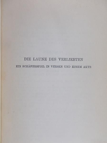 Goethe Johann Wolfgang - Die Laune Des Verliebten,3-4 1927 r