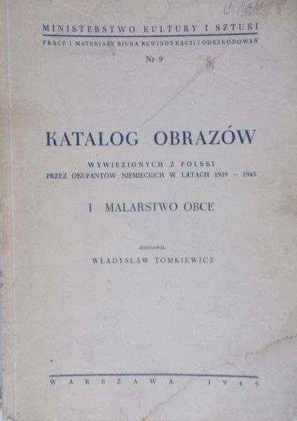 Tomkiewicz Władysław - Katalog obrazów, 1949 r.