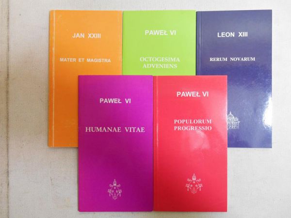 Paweł VI / Jan XXIII / Leon XIII /  - Encykliki i List Apostolski - komplet 5 dokumentów papieskich