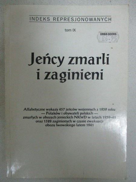 Jeńcy zmarli i zaginieni – tom IX