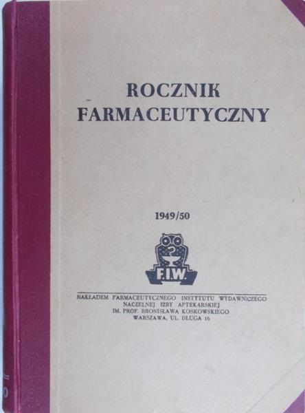 Rocznik farmaceutyczny, 1950r.