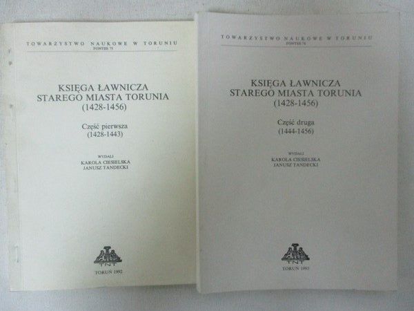 Nowak Zenon Hubert (red.) - Księga ławnicza starego miasta Torunia (1428 – 1456). Część 1-2