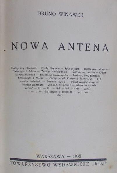 Winawer Bruno - Nowa antena, 1935r.
