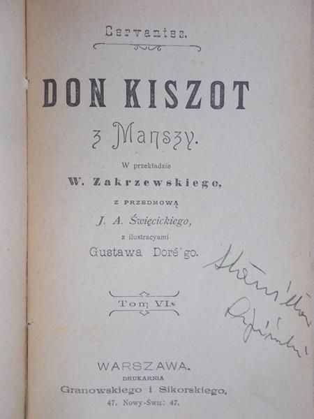 Cervantes - Don Kiszot z Manszy, tom IV, 1899 r.