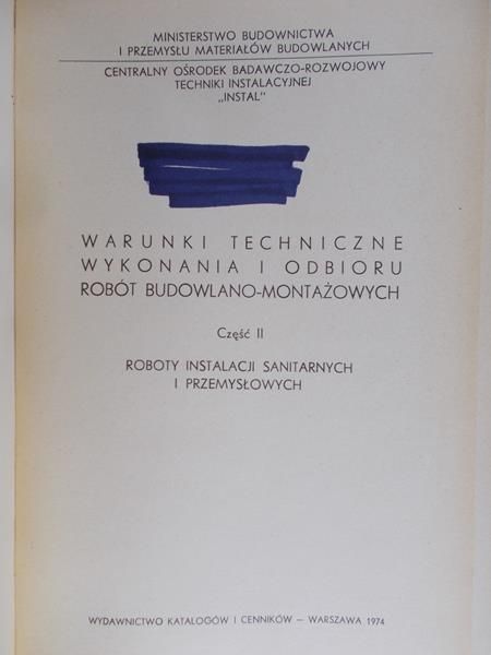Warunki techniczne wykonania i odbioru robót budowlano-montażowych TOM II