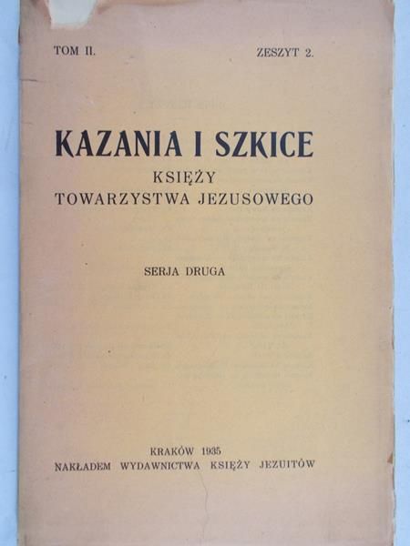 Kazania i szkice księży Towarzystwa Jezusowego, 1935 r.