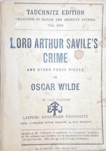 Wilde Oskar - Lord Arthur Savile's Crime, 1909 r.