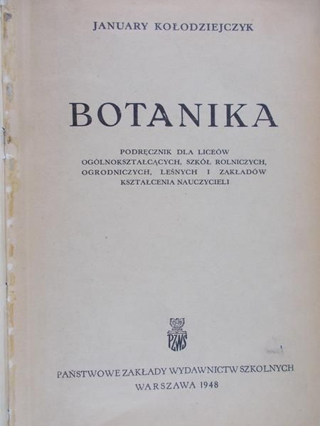 Kołodziejczyk January - Botanika, 1948 r.