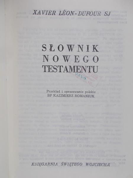Leon-Dufour Xavier - Słownik Nowego Testamentu
