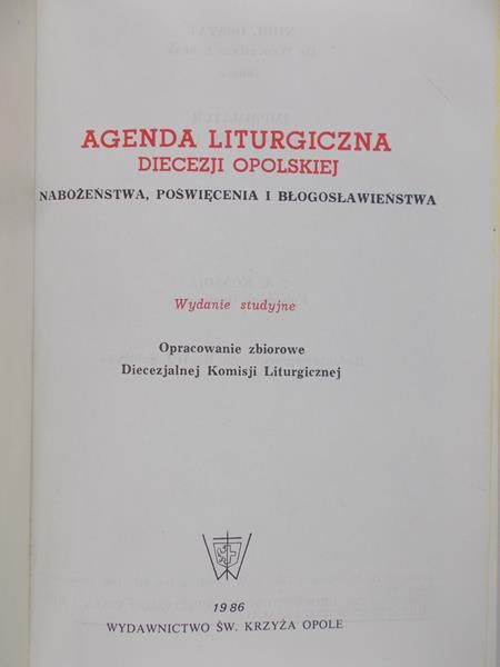 Agenda Liturgiczna Diecezji Opolskiej