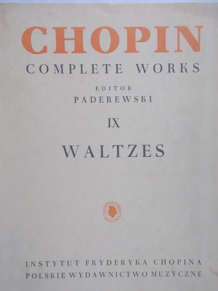 Paderewski Ignacy J. (red)  - Chopin complete works IX waltzes
