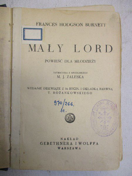 Burnett Hodgson Frances - Mały Lord, 1936 r.