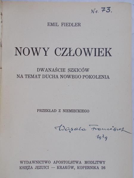 Fiedler Emil - Nowy człowiek, 1939 r.