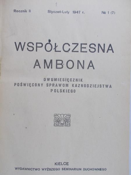 Współczesna ambona, rocznik II, listopad-grudzień 1947 r.