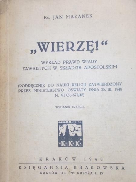 Mazanek Jan - Wierzę, 1948 r.