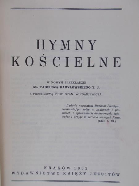 Karyłowski Tadeusz - Hymny kościelne, 1932 r.