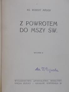 Mader Robert -Z powrotem do mszy św, 1948 r.
