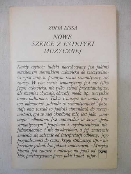 Lissa Zofia - Nowe szkice z estetyki muzycznej