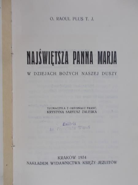 Plus Raoul - Najświętsza Panna Marja, 1934 r.