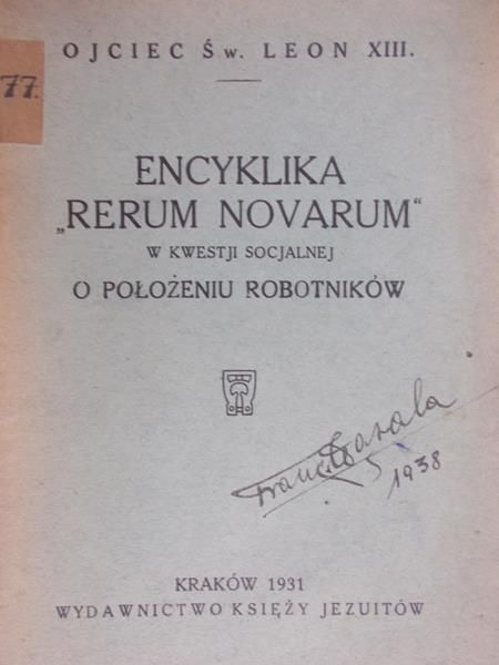 Leon XIII - Encyklika Rerum Novarum, 1931 r.