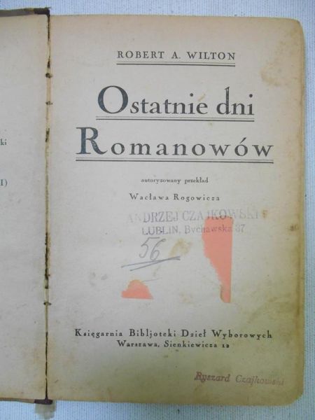 Wilton Robert A. - Ostatnie dni Romanowów, 1925 r.