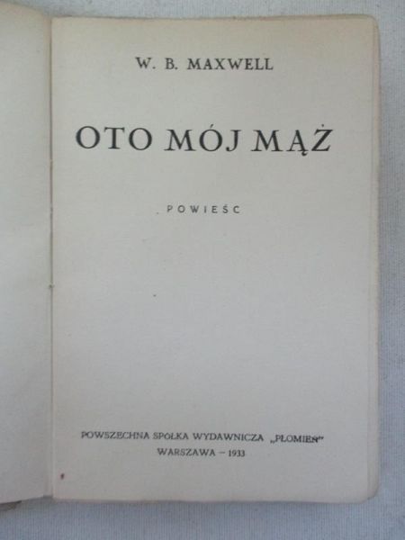 Maxwell W.B. - Oto mój mąż, 1933 r.