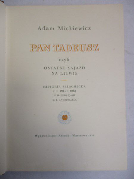 Mickiewicz Adam - Pan Tadeusz