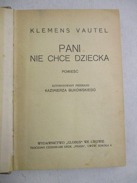 Vautel Klemens - Pani nie chce dziecka, 1925 r.