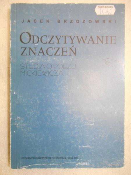 Brzozowski Jacek - Odczytywanie znaczeń