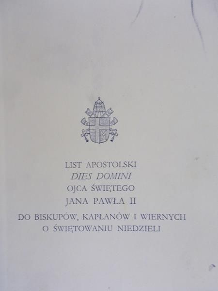 List Apostolski Dies Domini Ojca Świętego Jana Pawła II