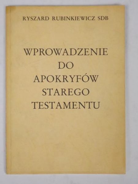 Wprowadzenie do apokryfów Starego Testamentu