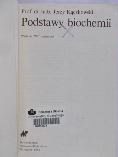Kączkowski Jerzy - Podstawy biochemii