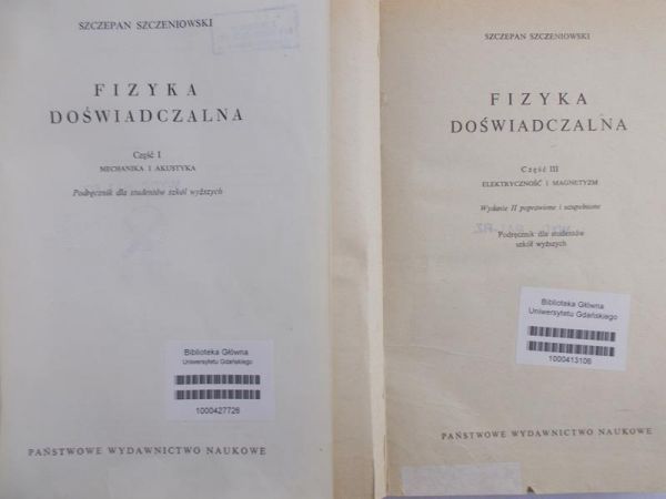 Szczeniowski Szczepan - Fizyka doświadczalna, cz. 1 i 3