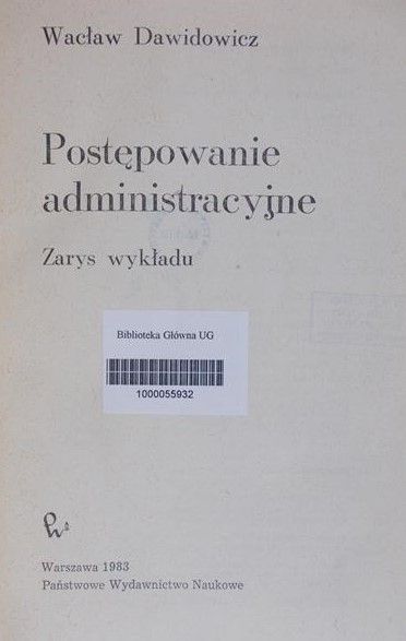 Dawidowicz Wacław - Postępowanie administracyjne