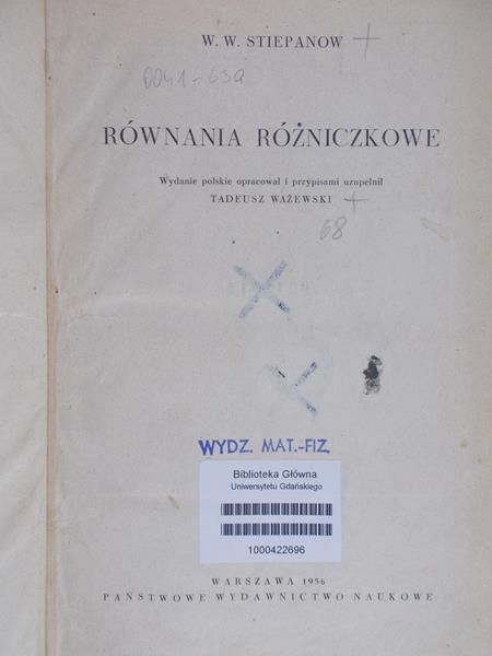 Stiepanow W. W. - Równania różniczkowe