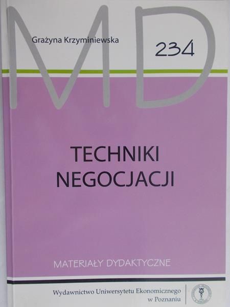Krzyminiewska Grażyna - Techniki negocjacji