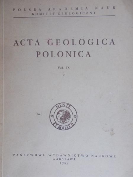 Passendorfer Edward - Acta Geologica Polonica vol. IX