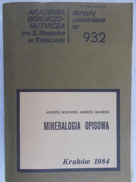 Bolewski Andrzej - Mineralogia opisowa