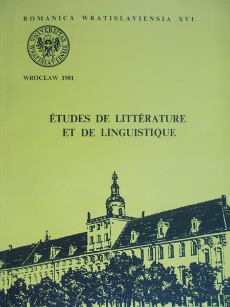 Etudes se litterature et de linguistique