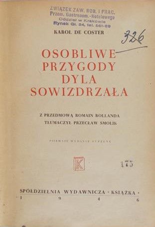 Coster de Karol - Osobliwe przygody Dyla Sowizdrzała, 1946 r.