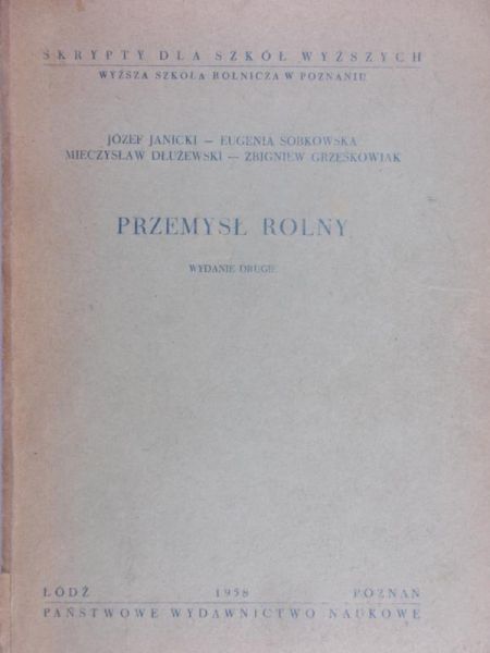 Janicki Józef - Przemysł rolny