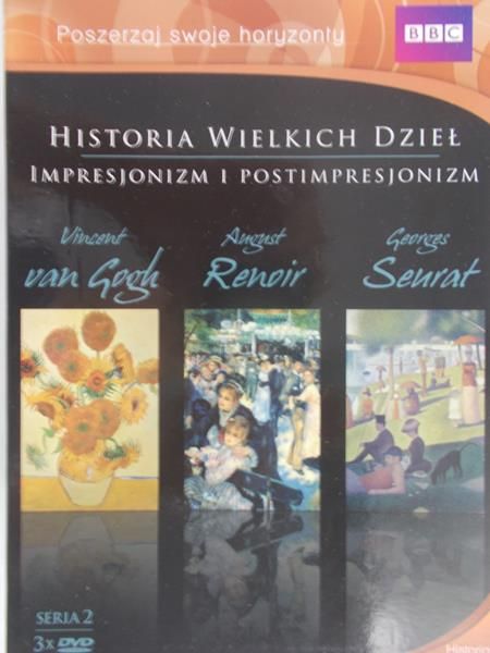 Lucie Donahue - Historia wielkich dzieł - Vincent van Gogh, Auguste Renoir, Georges Seurat 3 płyty DVD