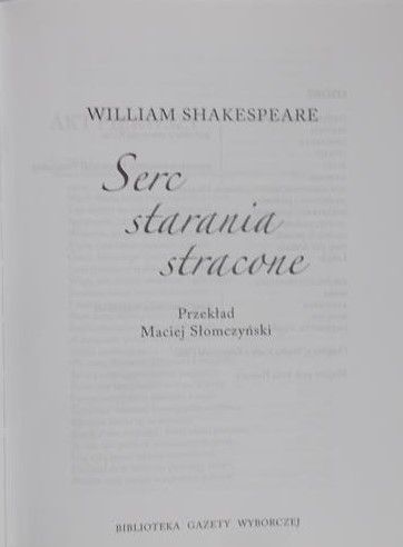 Shakespeare William - Serc starania stracone, płyta DVD