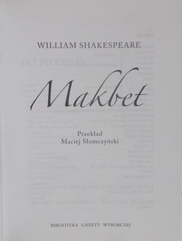 Shakespeare William - Makbet, płyta DVD