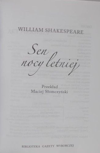 Shakespeare William - Sen nocy letniej + DVD