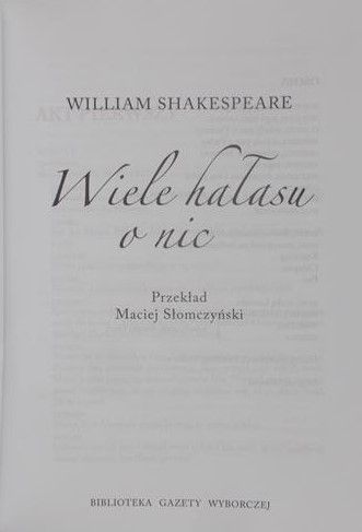 Shakespeare William - Wiele hałasu o nic + DVD