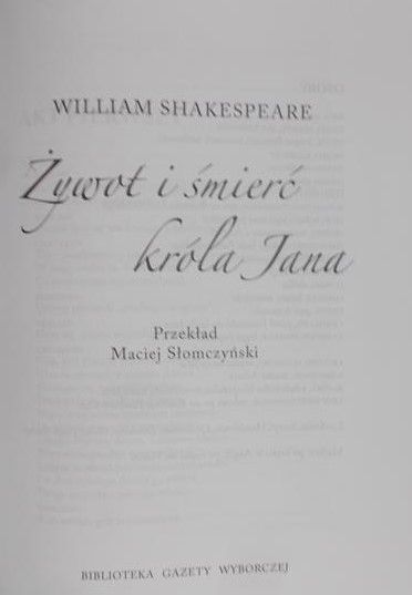 Shakespeare William - Żywot i śmierć króla Jana + DVD