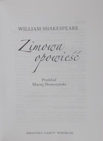 Shakespeare William -Zimowa opowieść, płyta DVD