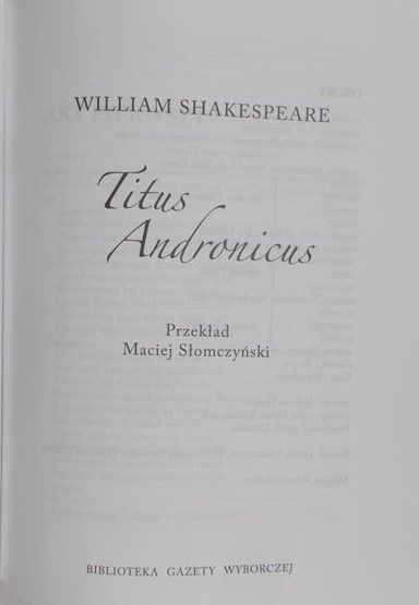Shakespeare William -Titus andronicus, płyta DVD